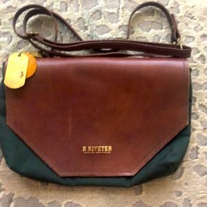 R. Riveter leather and canvas bag